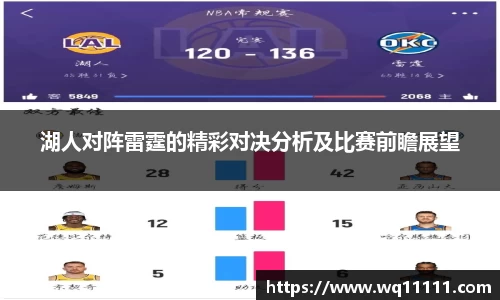 湖人对阵雷霆的精彩对决分析及比赛前瞻展望